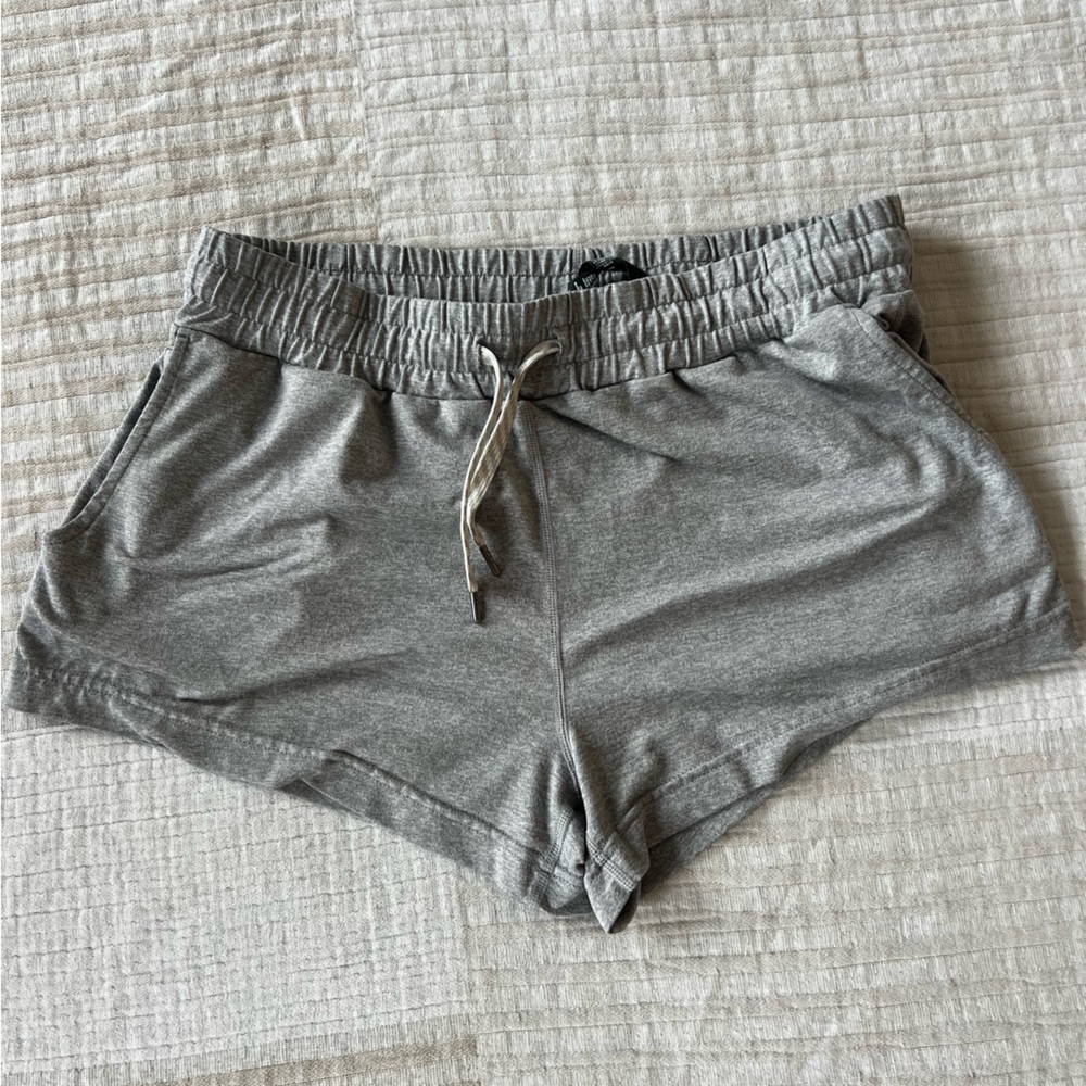 Vuori Heather Gray Drawstring Lounge Shorts